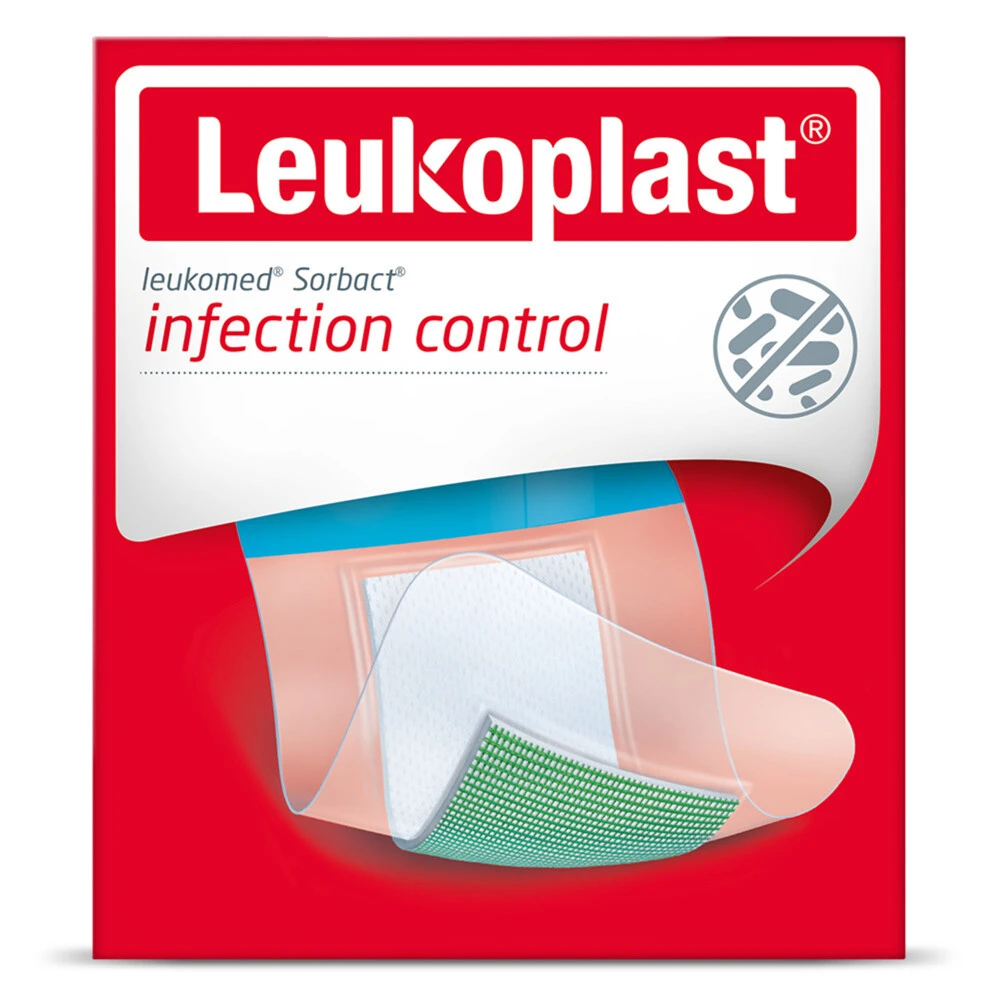 3x Leukoplast Leukomed® Sorbact® Bacteriënbindende Eilandpleister 8 Cm X 10 Cm 1 3x Leukoplast Leukomed® Sorbact® Bacteriënbindende Eilandpleister 8 Cm X 10 Cm