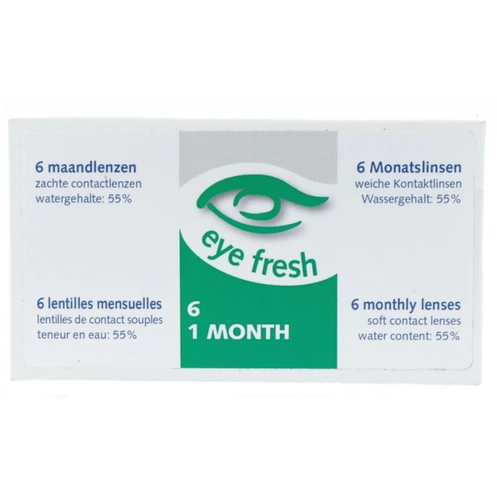 Eye Fresh Zachte Maandlenzen 6-pack -1,25 1 Eye Fresh Zachte Maandlenzen 6-pack -1,25