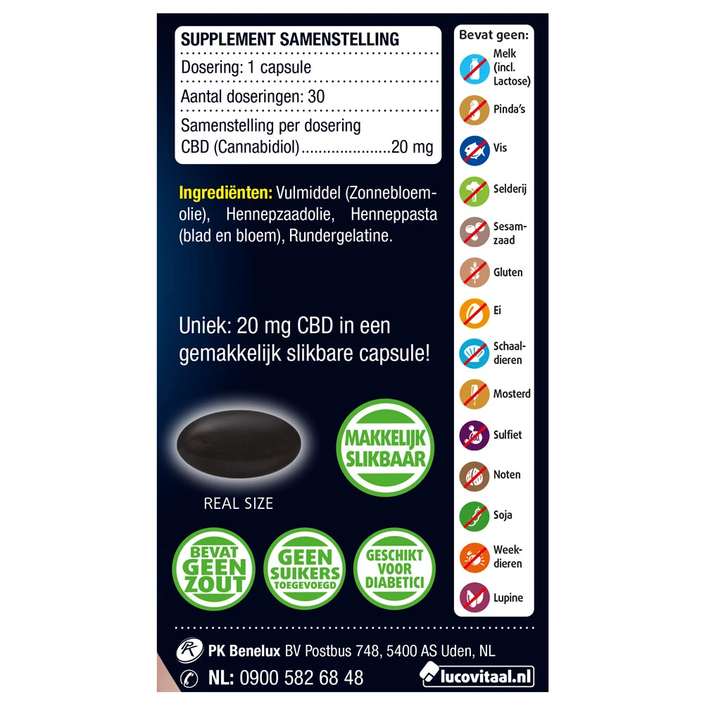 Lucovitaal CBD Cannabidiol 20 Mg 3 Lucovitaal CBD Cannabidiol 20 Mg - Afbeelding 3
