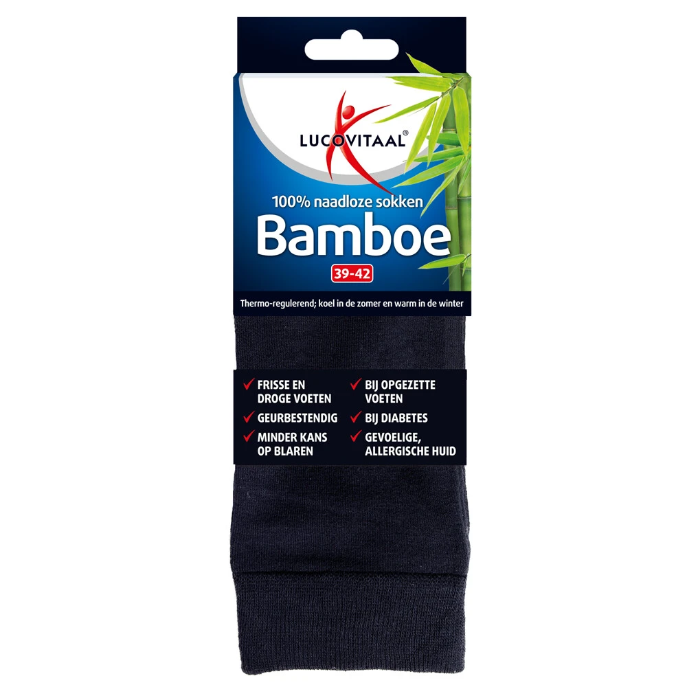3x Lucovitaal Bamboe Sok Lang Blauw Maat 39-42 1 3x Lucovitaal Bamboe Sok Lang Blauw Maat 39-42